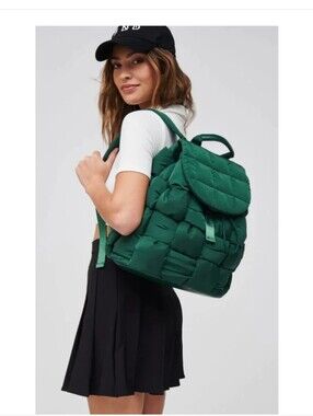 SOL And SELENE Perception Backpack Padded Quilted Nylon EMERALD Green SOLDOUT